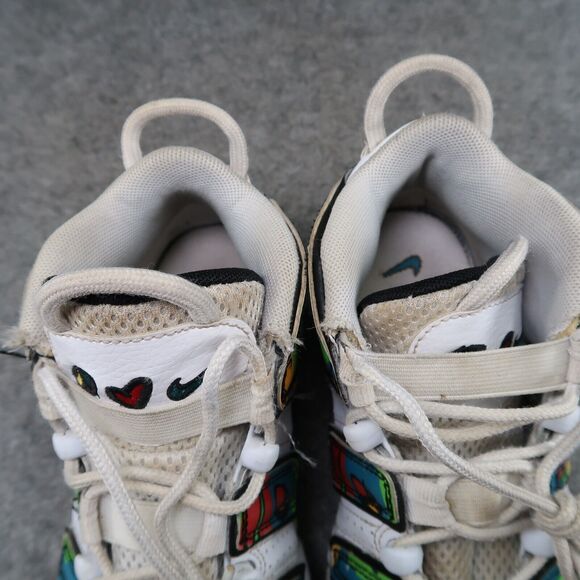 Nike Shoes Youth 4.5 Sneakers Air More Uptempo Peace Love Swoosh GS Athletic Mid - Picture 14 of 15